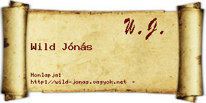 Wild Jónás névjegykártya